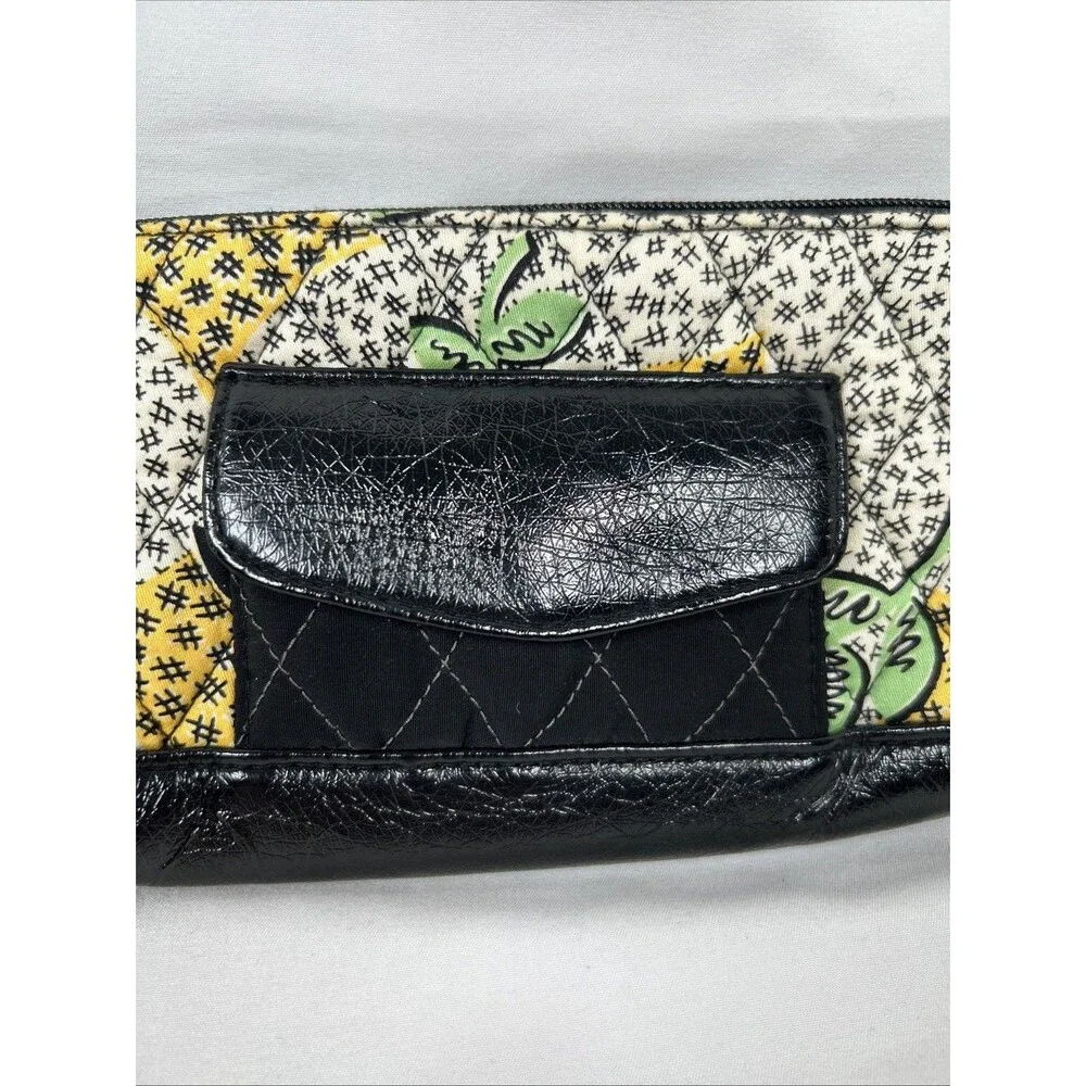 Vera Bradley Patchwork Collection Clutch Wristlet Black Floral Pink Flowers - Picture 3 of 14